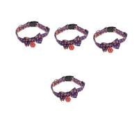 Yardwe 4 Pièces Collier d'halloween Collier De Chat Ornement Citrouille Décoration Collier De Lanterne Jack-O-Lanterne pour Animaux De Compagnie Noeud De Chat Collier