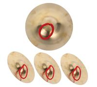 Yardwe 4 pièces Cymbales à Doigt Cuivre pour Garçon Fille Instrument de Percussion et Portable Musical Éducatif pour Groupe et École