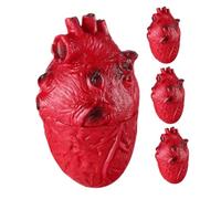 Yardwe 4 Pièces Décoration Halloween Cœur Humain Faux Sanglant Réaliste Accessoires Horreur pour Fête Intérieure Extérieure