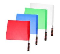 Yardwe 4 Pièces Drapeaux Arbitre avec Poignée Acier Inoxydable et Mousse Antidérapante Drapeaux Signal Rouge pour Volleyball Football Rugby et Épreuves Athlétisme