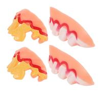 Yardwe 4 pièces Fausse Dent Halloween Jeu Dents Décoratives Cosplay Vampire Accessoires pour Fête Effet Réaliste