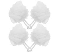 Yardwe 4 pièces Lot de Boules de Bain Exfoliantes Maille Douce Éponges Loofah Ultra Moelleuses pour Accessoires de pour Femmes Hommes et Nettoyage Du Dos Facile