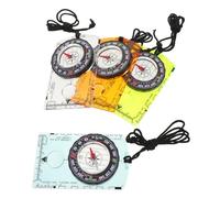Yardwe 4 Pièces Lot de Boussoles de Randonnée avec Règle Intégrée Outil de Navigation Acrylique Robuste pour Camping et Orientation Plein Air Accessoires Indispensables pour Randonneurs