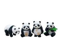 Yardwe 4 Pièces Mini Figurines Panda Résine Décoration Jardin Extérieur Aménagement Paysager Créatif Kits Miniatures pour Jardin Féérique