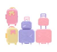 Yardwe 4 Pièces Miniature Travel Suitcase Set for Dolls Mini Luggage Toys for Dollhouse Decor and Children S Organizer