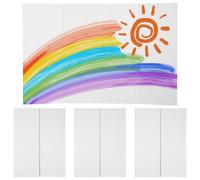 Yardwe 4 Pièces Tableau de Projet à Trois Volets en Carton Ondulé Blanc, Pliable et Portable, Support Stable pour Réunions et Applications Artistiques, Panneaux
