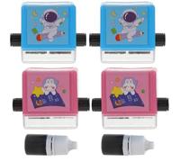 Yardwe 4 Réglable en Plastique Ensembles Mathématique à Rouleau Tampon | Apprentissage des Additions, Soustractions, Multiplications et Divisions, Capacité 5ml, Lot de Sets