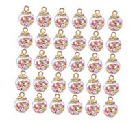 Yardwe 40pièces Breloques Boule à Paillettes Étoiles Paillettées Accessoires de Bijoux DIY Boucles Oreilles Colliers Scrapbooking Décoration Mobile