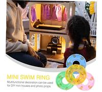 Yardwe 45 Pièces Mini Swim Rings Gonflables Décoratifs pour Maison de Poupée Accessoires de Jeu Thème Piscine Mini Bouées de Natation pour Jouets et Faciles à Ranger