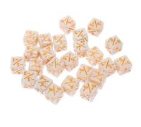 Yardwe 48 Pièces Dés Mathématiques 1/-1 en Acrylique Blanc pour Élèves, | Signes Clairs, Usage t Maison, Pratique pour Jeux de Société et Apprentissage