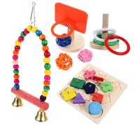 Yardwe 4ensembles Jouets De Formation pour Perroquets Anneaux De Basketball Et Jouets à Mâcher pour Oiseaux Stimulez Intelligence Vos Oiseaux