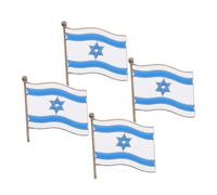 Yardwe 4pièces Badge Drapeau Israël Métal Insigne Broche Pour Veste Costume Pin Revers Vêtements Décorations De Fête Loisirs Créatifs