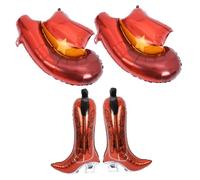 Yardwe 4Pièces Ballons Gonflables Aluminium Thème Cowboy Décoration Fête avec Chapeau de Cowboy et Bottes Durabilité et pour et Événements Western