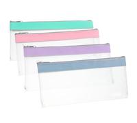 Yardwe 4pièces Pochette Transparente Zippée Petite Pochette à Billets Enveloppes pour Gérer Budget de Voyage Enveloppes Plastiques pour Liquide pour Dépôt