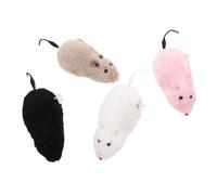Yardwe 4pièces Souris Factice Peluche Réaliste pour Chats Souris à Remonter Douce Et Compacte Jouet De Chasse sans Piles
