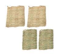 Yardwe 4pièces Tapis Herbe Tissée pour Hamster Lot de Nids Paille Naturelle Coussins Rafraîchissants pour Animaux De Compagnie
