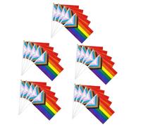 Yardwe 5 Ensembles Drapeaux De Fierté Arc Ciel À Main Lot Poteau De Décorations De Fête Lgbtq Et Pride Colorées Résistants Décoloration Idéaux Pour Événements Extérieurs 5 Pièces * 5