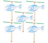 Yardwe 5 Pièces Avion à Élastique Hélicoptère Miniature avec Imprimé Unique pour Garçons et Filles Améliore Imagination Pratique
