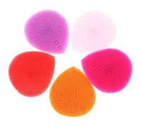 Yardwe 5 pièces Brosse Bain Silicone Double-face Forme de Cœur pour Douce Brosse Shampooing Massage et Nettoyage Facile Accessoire Bain Mixte Couleurs