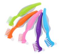 Yardwe 5 pièces Brosse Dents Prothèse Dentaire avec Tête Double pour Nettoyage Profond des Dentiers Poils Souples Brosse Interdentaire Douce pour Personnes Âgées Accessoire Hygiène