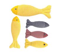 Yardwe 5 Pièces Coffret de Jouets Poisson pour Chat Oreiller Forme de Poisson Rempli Herbe à Chat Jouets Interactifs Idéaux pour Intérieur et Voyage Durable et