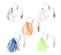 Yardwe 5 Pièces Leurre Rotatif de Pêche, Flash Fort, Anti-Herbes, | Basses à Petite Bouche et Grosse Bouche, Eau Douce et Étang, Roulement Fluide, Résistant à L'usure