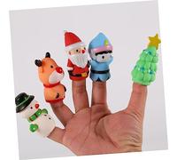 Yardwe 5 Pièces Lot de Marionnettes à Doigts pour Garçon Fille Jouets Éducatifs pour Interaction et Conte Marionnettes Noël Père Noël Jeux Imagination et Développement Créatif