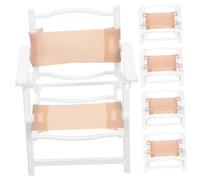 Yardwe 5 Pièces Miniature Folding Beach Chairs Toy Set for Dollhouse Realistic Foldable Recliners for Role Play Compatible with Various Doll Lightweight and Portable