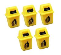 Yardwe 5 Pièces Modèle De Poubelle Seau Petite Poubelle Enfants Poubelle De Table Ordures Déchets Faire La Fête Mini Poubelle Fournitures pour Mini Maison Poubelle De Maison Yellow Résine