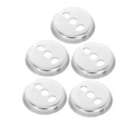 Yardwe 5 Pièces Plaque de Base pour Porte-serviettes, Support de Barre Porte-serviettes, Acier Inoxydable, Argenté, Rond, pour Salle de Bain, Compatible Barre et Porte-papier Toilette