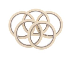 Yardwe 5 Pièces Ruban Adhésif pour Nail Art 0,5cm Beige en Pvc Adhérence Forte et Bords Parfaitement Droits pour Décoration Professionnelle et Usage à Domicile