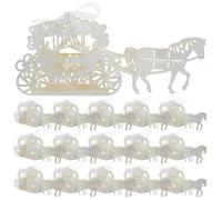 Yardwe 50 boîtes à bonbons en forme de carrosse : présentoirs à friandises ajourés en forme de carrosse - boîtes à dragées pour mariages, anniversaires, fêtes prénatales, emballages souvenirs