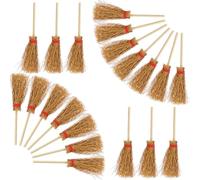 Yardwe 50 Mini Balais Maison De Poupée Décoration Halloween Balai De Sorcière Paille Accessoires DIY Jardin Fée Micro Paysage 3.74 X 1.57 X 0.79 Pouces