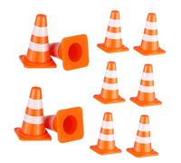 Yardwe 50 Pièces Cônes de Circulation Jouets Éducatifs pour Reconnaissance des Panneaux de Route Simulateurs de Barricades pour Garçon Fille Outils Enseignement