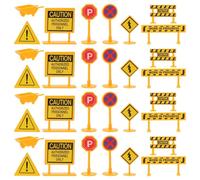 Yardwe 56 Mini-Panneaux de signalisation pour Enfants : Mini-Jouets de Construction - Panneaux d'avertissement de Route - barrages Routiers Miniatures, Jeu éducatif de sécurité pour Enfants