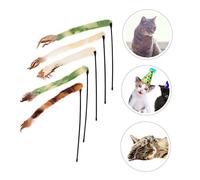Yardwe 5pièces Jouets Peluche pour Chats avec Bâtons Décoratifs Plumes Accessoires Amusants pour Chats Renforcez Le Lien avec Votre Animal