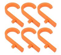 Yardwe 6 Crochets de Rangement pour Abri de Jardin en Plastique Orange, Lot de 6, Conception Flexible Compatible Plusieurs Structures de Poutres, Dimensions 13x8,5x2cm
