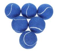 Yardwe 6 Pièces Balle Rebondissante en Caoutchouc Bleu 2,5 Pouces Solide | Surface Microtexturée Motifs en Relief, Adaptée aux Chiens Mordeurs, pour Activités en Intérieur et Sol Lisse