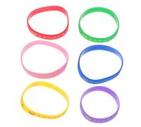 Yardwe 6 Pièces Bracelets Silicone de Prière Lot Inscription Butsu Accessoires Décoratifs Unisexes Rouge Jaune Vert Bleu et Rose de Bénédiction et Expression Spirituelle