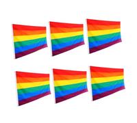 Yardwe 6 Pièces Drapeau Lgbtq Polyester Aux Intempéries Lot de Drapeaux Arc Ciel pour Jardin Extérieur Décorations Fête Fierté Lesbiennes Bisexuelles