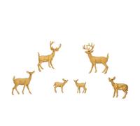 Yardwe 6 Pièces Figurines Animaux Forêt Miniatures Modèles Cerfs Réalistes pour Décoration Bureau et Éducatif Garçon Fille Ornement Noël
