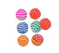 Yardwe 6 Pièces Jouets pour Animaux de Compagnie Chat Jouet interactif Jouets à mâcher pour Chat Fournitures de Chat Teaser de Chaton Boule de sisal Mordre Balle Attrape Chat