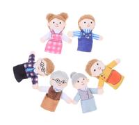 Yardwe 6 pièces Marionnettes à Doigts Peluche Famille pour Garçon Fille Jeu Interactif de Narration et Apprentissage Préscolaire Jouets Doux pour Développement et Jeu de Rôle