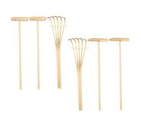 Yardwe 6 Pièces Mini Garden Rake Set for Table Creative Zen Garden Tools Bamboo Rakes for Home Office Decoration and Stress Relief