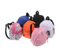 Yardwe 6 Pièces Miniature Doll Backpacks with Zipper Lightweight Pretend Bags for Dolls Fit Easy to Clean and Travel-Friendly Accessories