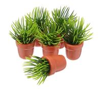 Yardwe 6 Pièces Miniature Potted Plants for Dollhouses Artificial Small Bonsai Decorations for Mini Gardens Office Desk and Indoor Display