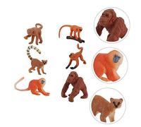 Yardwe 6 Pièces Modèle Singe Animal Simulation PVC Figurines Réalistes Longue Queue pour Décoration et Jeu Garçon Fille