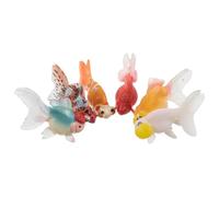 Yardwe 6 Pièces Ornement D’Aquarium Poisson Rouge Réaliste en PVC | Effet Bulle Oculaire, Installation Facile, Décor pour Intérieur, Bocal à Poissons, Collection D’ornements