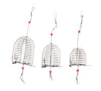 Yardwe 6 Pièces Panier à Pièges de Pêche Cage à Appâts | Lid à Ressort, Libération Contrôlée, Structure Soudée Robuste, Portable, Rouge, pour Crabes et Homards