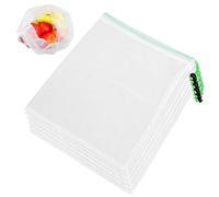 Yardwe 6 Pièces Paquet de Rangement Réutilisables en Polyester Blanc avec Cordon de Serrage pour Fruits et Fruits de Mer, Légers et Portables, Marché Fermier